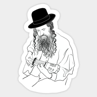 Orthodox Jew playing guitar Sticker
